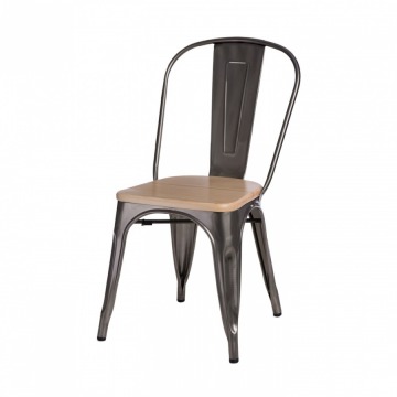 Krzesło Paris Wood D2 metaliczne/sosna naturalna