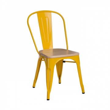 Krzesło Paris Wood D2 żółte/sosna naturalna