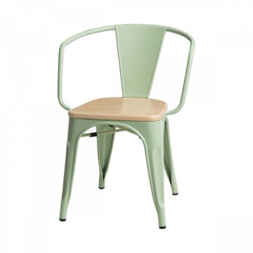 Krzesło Paris Arms Wood D2 sosna naturalna/jasnozielone