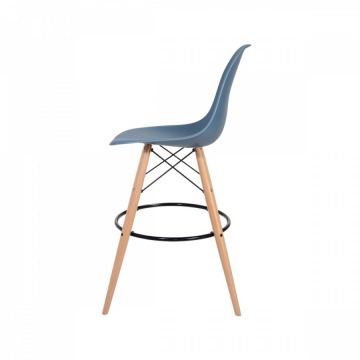 Krzesło barowe 46x57x104cm King Home DSW Wood chabrowy niebieski