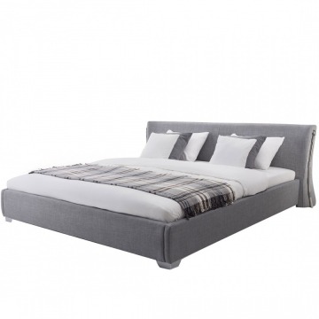 Nowoczesne łóżko tapicerowane ze stelażem 160x200 cm - Eusebio szare