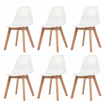 Krzesła do jadalni, 6 sztuk, białe
