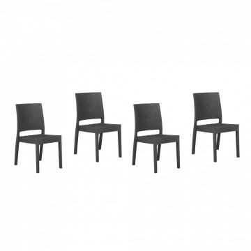 Zestaw 4 krzeseł ogrodowych szarych FOSSANO