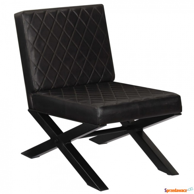 Fotel wypoczynkowy czarny skóra naturalna - Krzesła biurowe - Tychy