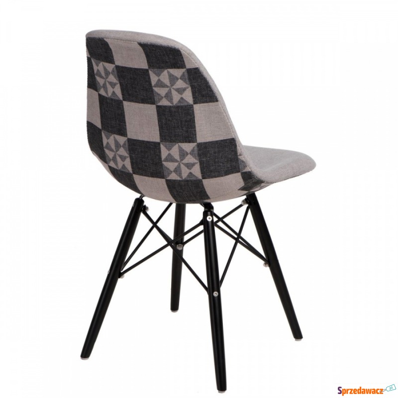 Krzesło P016W Pattern D2 szar-patch /black - Krzesła do salonu i jadalni - Kraśnik