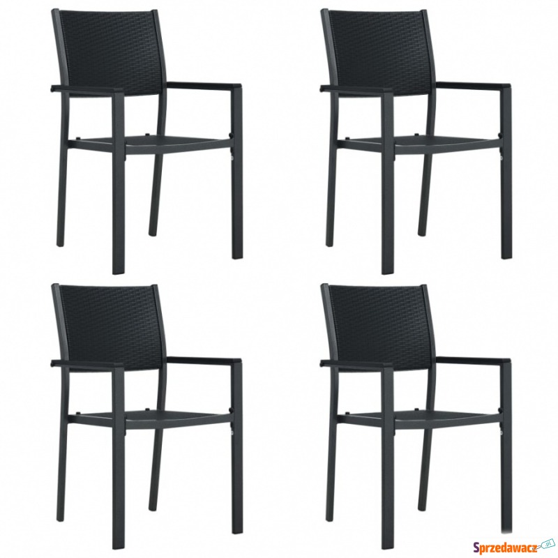 Krzesła ogrodowe, 4 szt., czarne, plastik sty... - Krzesła ogrodowe - Bielany Wrocławskie