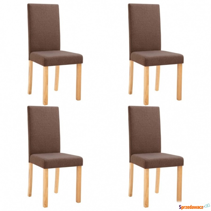 Krzesła stołowe, 4 szt., brązowe, tapicerowane... - Krzesła kuchenne - Łomża