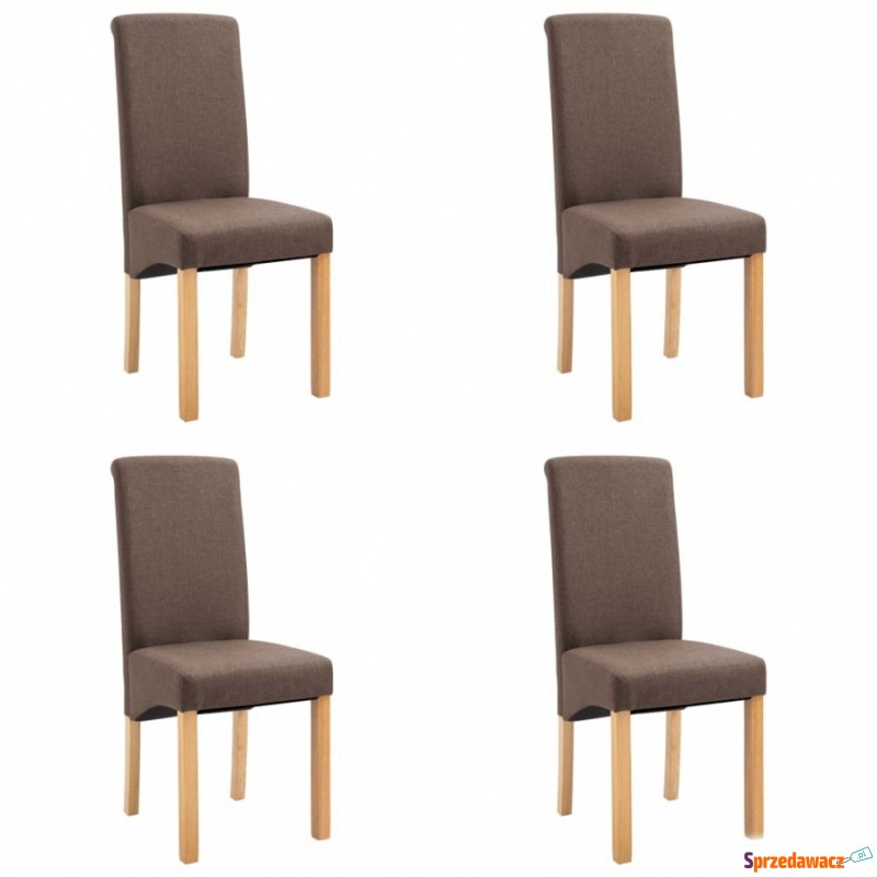 Krzesła stołowe, 4 szt., brązowe, tapicerowane... - Krzesła kuchenne - Myślachowice