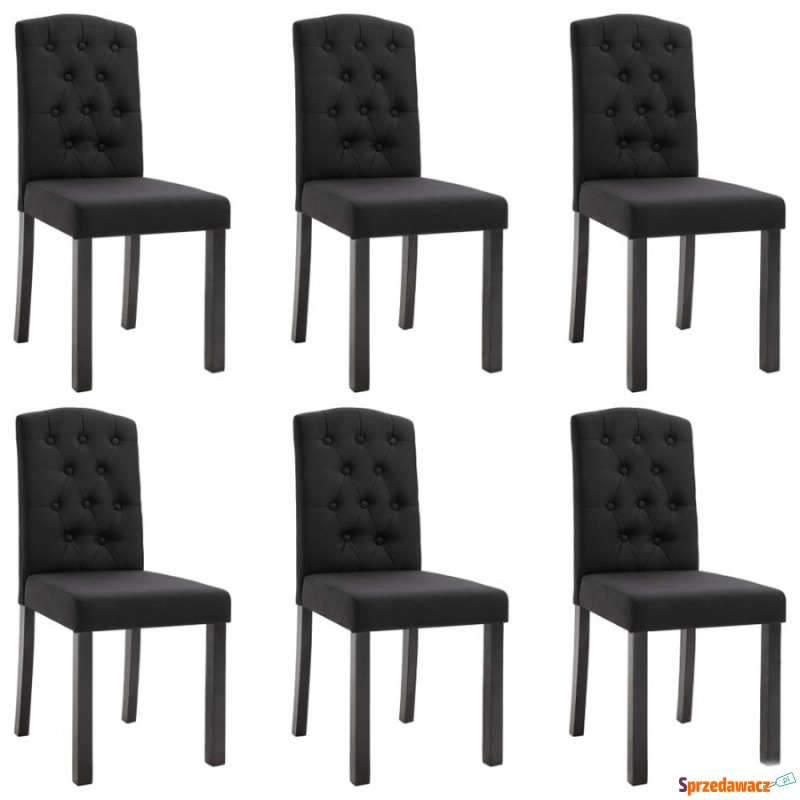 Krzesła do jadalni 6 szt. czarne tapicerowane... - Krzesła do salonu i jadalni - Żory