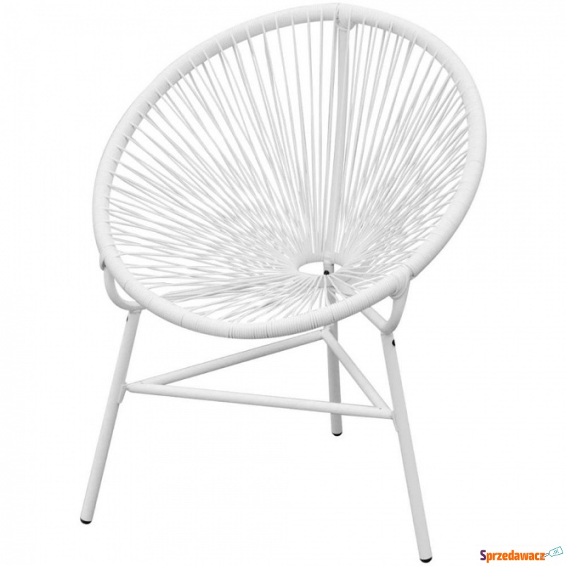 Owalne krzesło ogrodowe, polirattan, białe - Krzesła ogrodowe - Kwidzyn