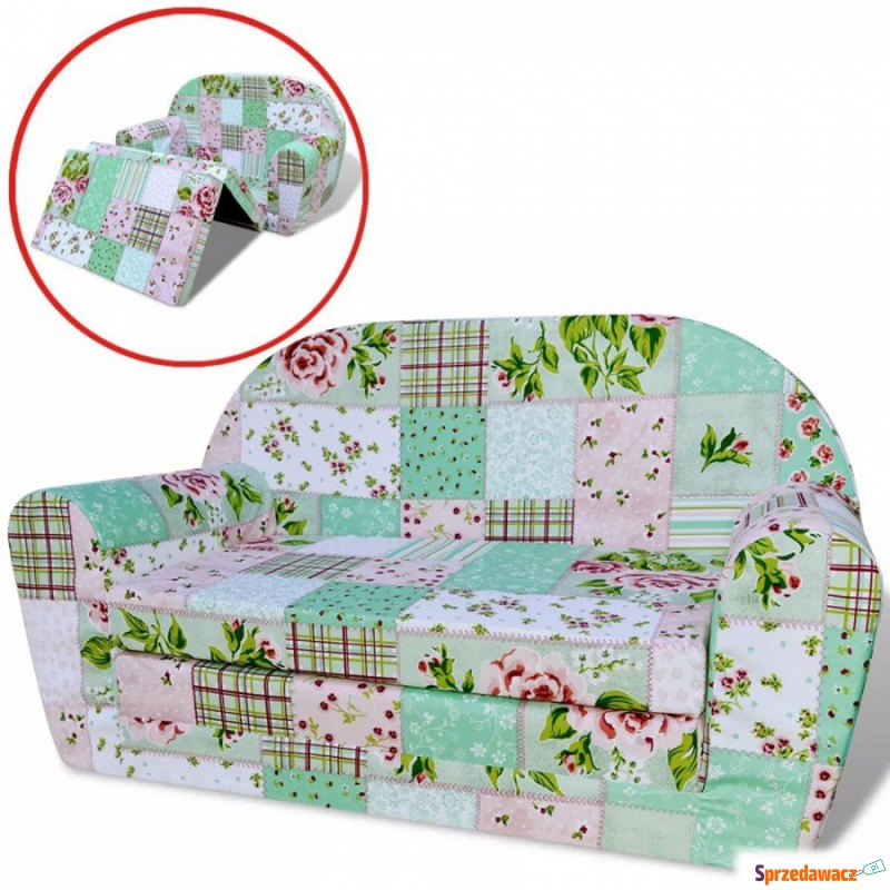 Sofa amerykanka dziecięca w kwiaty - Sofy, fotele, komplety... - Przemyśl