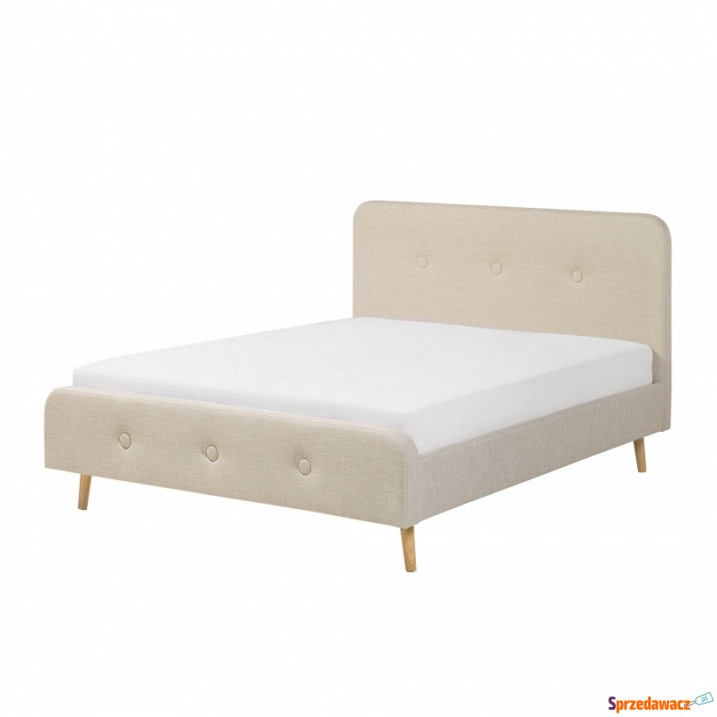 Łóżko beżowe - 140x200 cm - łóżko tapicerowan... - Łóżka - Nowy Sącz
