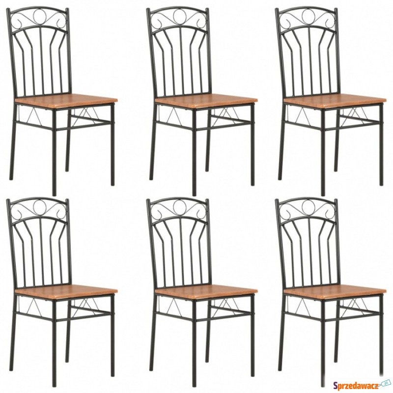 Krzesła do jadalni, 6 szt., brązowe, MDF - Krzesła do salonu i jadalni - Elbląg