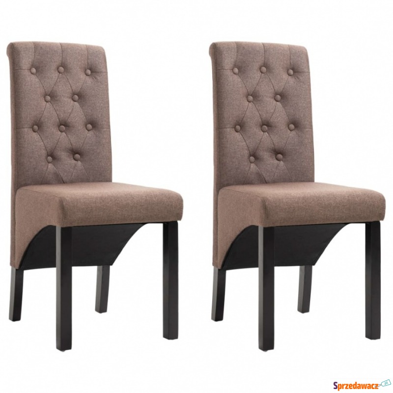 Krzesła stołowe, 2 szt., brązowe, tapicerowane... - Krzesła kuchenne - Ruda Śląska