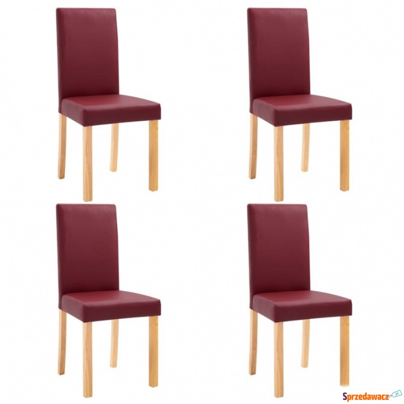 Krzesła stołowe, 4 szt., czerwone, sztuczna skóra - Krzesła kuchenne - Białystok