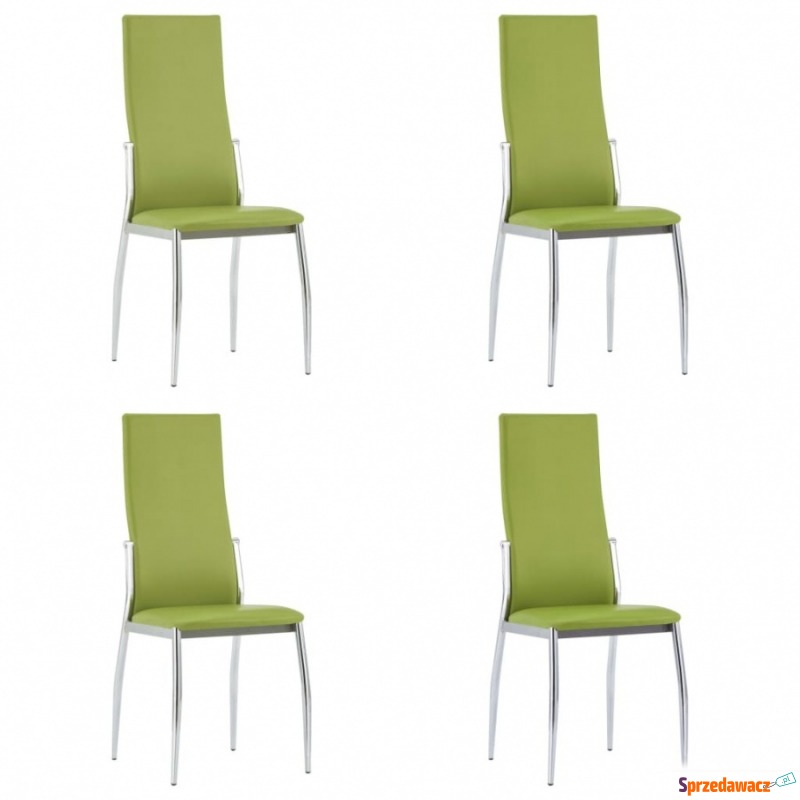 Krzesła jadalniane, 4 szt., zielone, sztuczna... - Krzesła do salonu i jadalni - Kołobrzeg