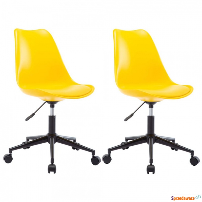 Krzesła biurowe 2 szt. obrotowe żółte sztuczna... - Krzesła biurowe - Ostrowiec Świętokrzyski