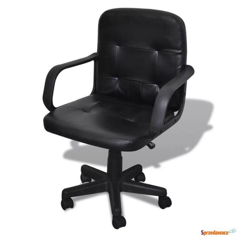 Fotel biurowy skórzany czarny - Krzesła biurowe - Ostrów Wielkopolski