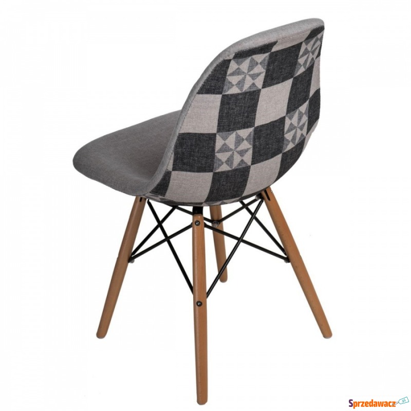 Krzesło P016W Pattern D2 szare/patchwork - Krzesła do salonu i jadalni - Żory