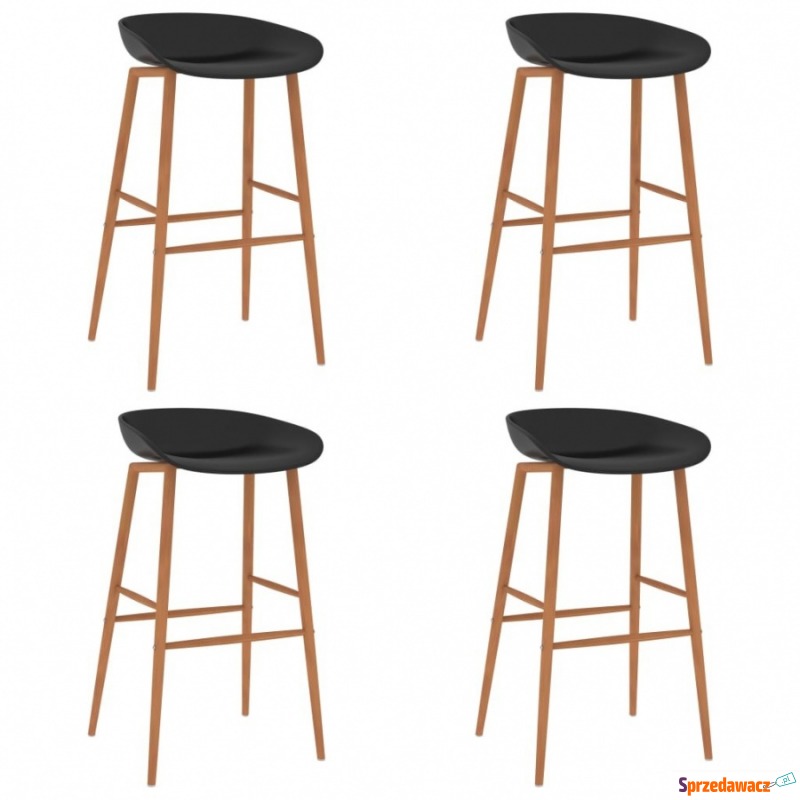 Krzesła barowe, 4 szt., czarne - Taborety, stołki, hokery - Gniezno