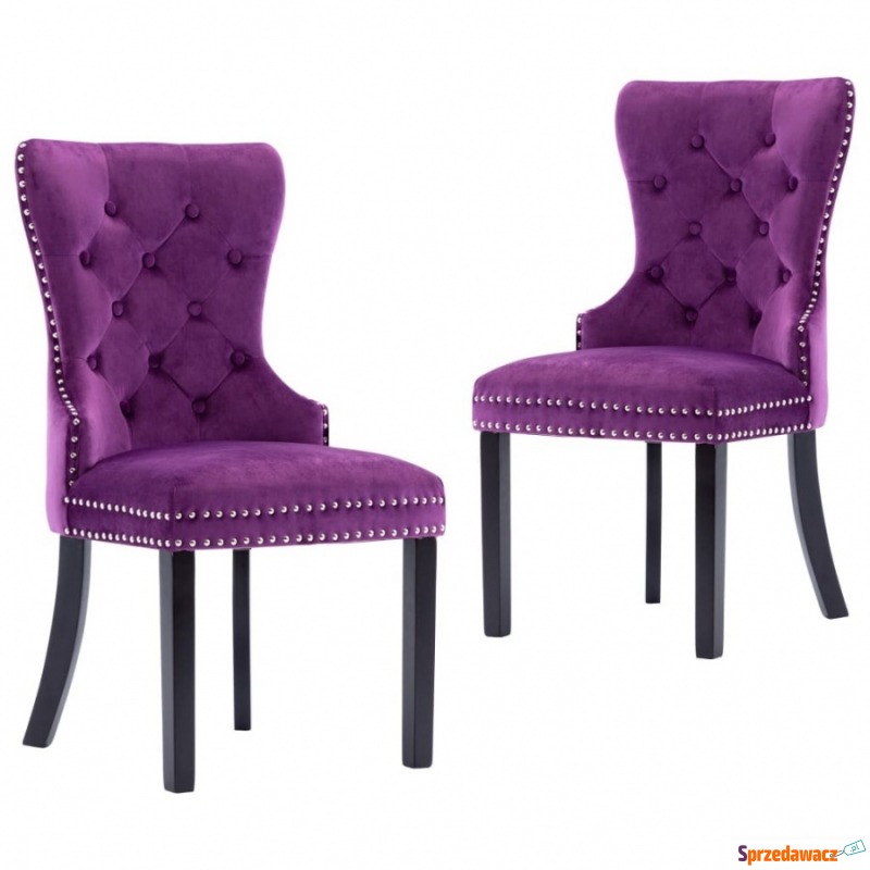 Krzesła stołowe, 2 szt., fioletowe, obite aksamitem - Krzesła kuchenne - Kielce