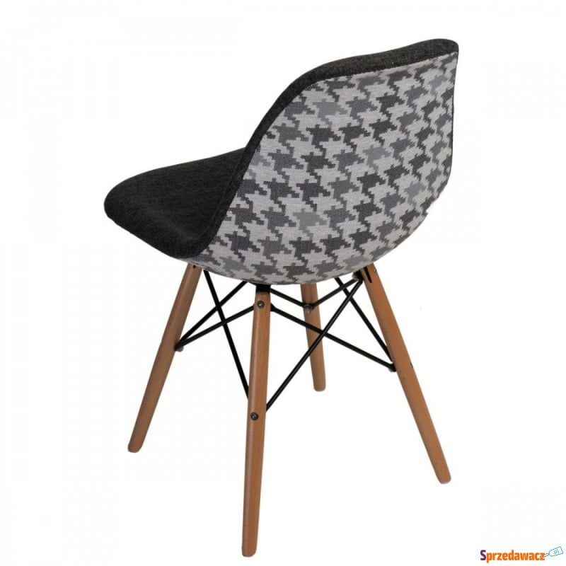 Krzesło P016W Pattern D2 szare/pepitka - Krzesła do salonu i jadalni - Gniezno