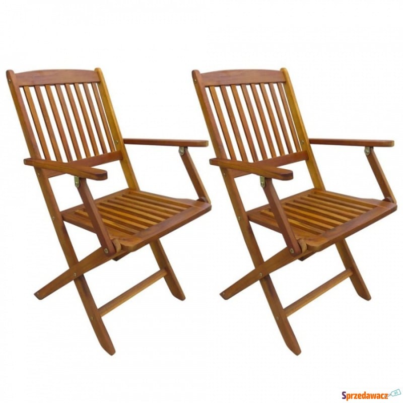 Składane krzesła ogrodowe, 2 szt., lite drewno... - Krzesła ogrodowe - Tomaszów Mazowiecki