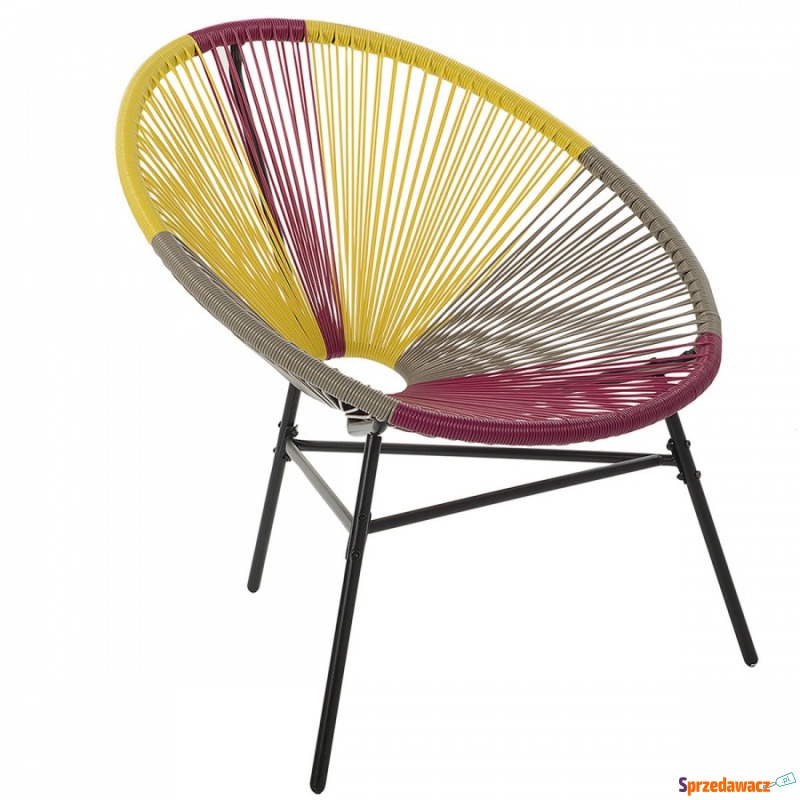 Krzesło rattanowe różowo-żółto-beżowe ACAPULCO - Fotele, sofy ogrodowe - Łomża
