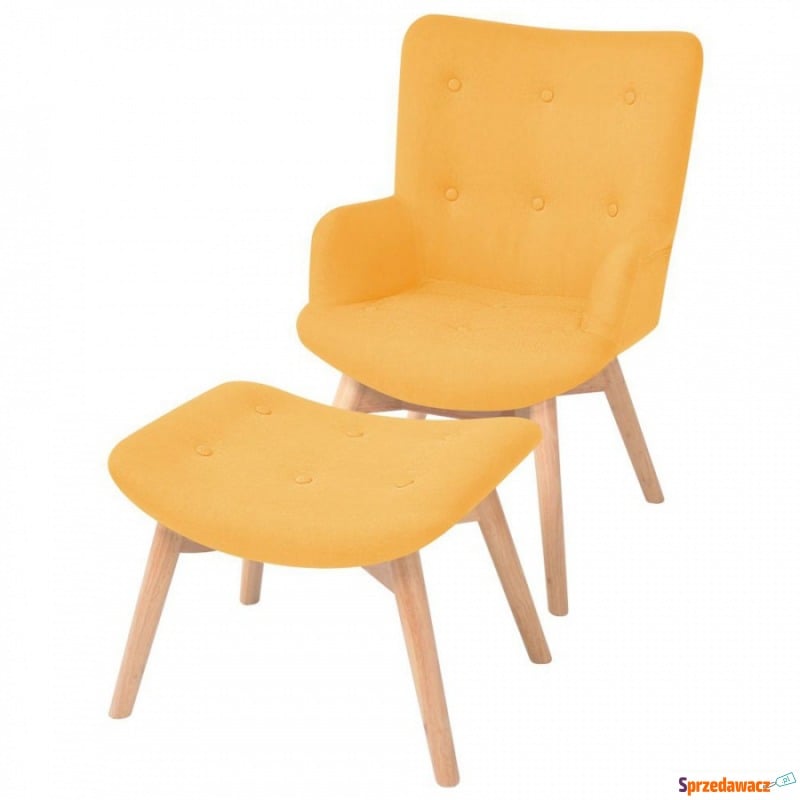 Fotel do salonu z podnóżkiem żółty - Sofy, fotele, komplety... - Kraków
