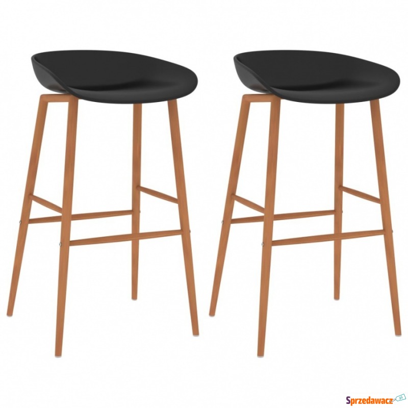 Krzesła barowe, 2 szt., czarne - Taborety, stołki, hokery - Lębork
