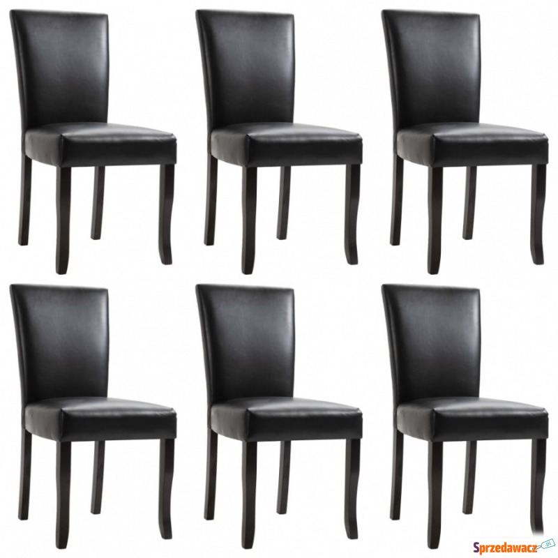 Krzesła do jadalni 6 szt. czarne sztuczna skóra - Krzesła do salonu i jadalni - Zgorzelec