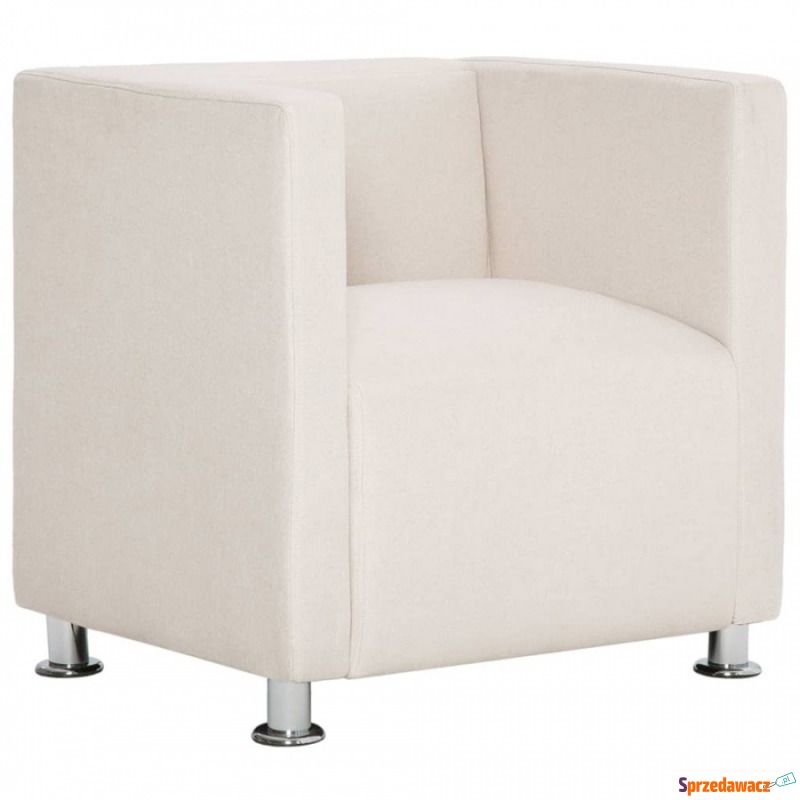 Fotel kubik kremowy poliester - Krzesła biurowe - Krzeszów