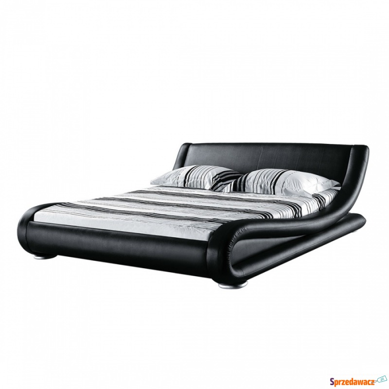 Łóżko wodne skórzane czarne 160 x 200 cm Astro - Łóżka - Mielec