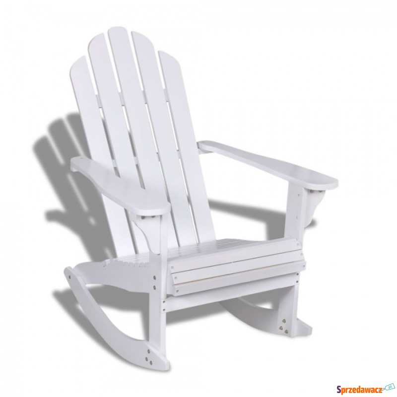 Ogrodowy fotel bujany, drewniany, biały - Krzesła ogrodowe - Legionowo