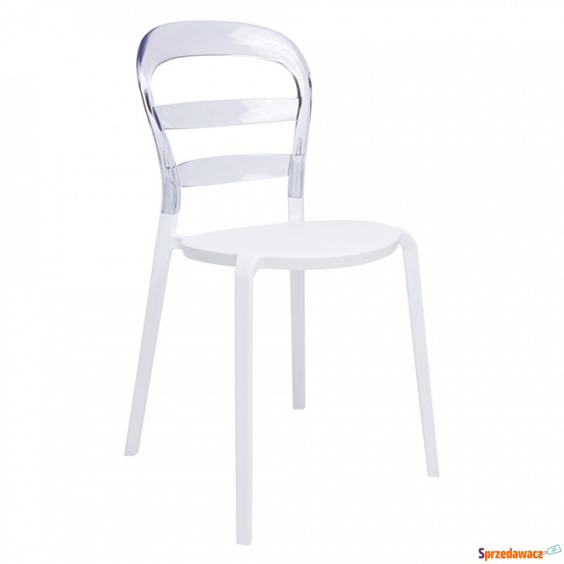 Krzesło King Home Carmen przezroczysto-białe - Krzesła do salonu i jadalni - Będzin
