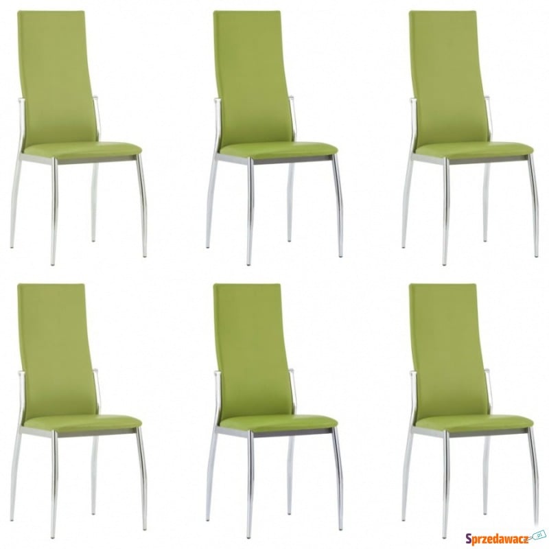 Krzesła jadalniane, 6 szt., zielone, sztuczna... - Krzesła do salonu i jadalni - Wejherowo