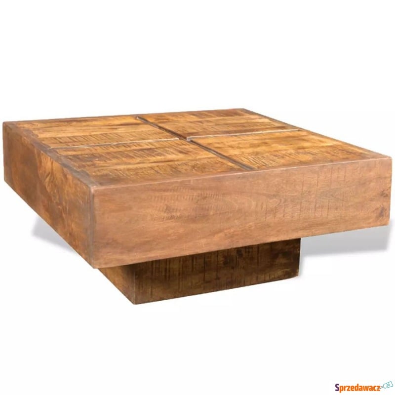 Kwadratowy stolik kawowy z drewna mango, brązowy - Stoły, stoliki, ławy - Skierniewice