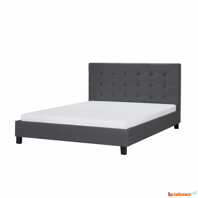Łóżko ciemnoszare - 160x200 cm - łóżko tapice... - Łóżka - Oleśnica