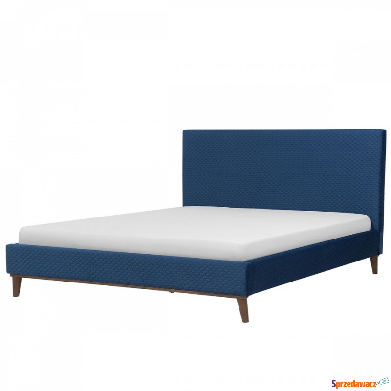 Łóżko niebieskie tapicerowane 180 x 200 cm BAYONNE - Łóżka - Chruszczobród
