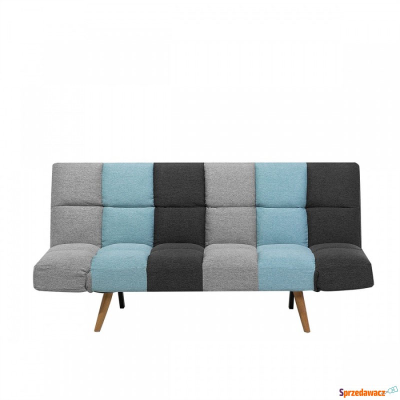 Sofa tapicerowana szara/niebieska patchwork INGARO... - Sofy, fotele, komplety... - Białogard