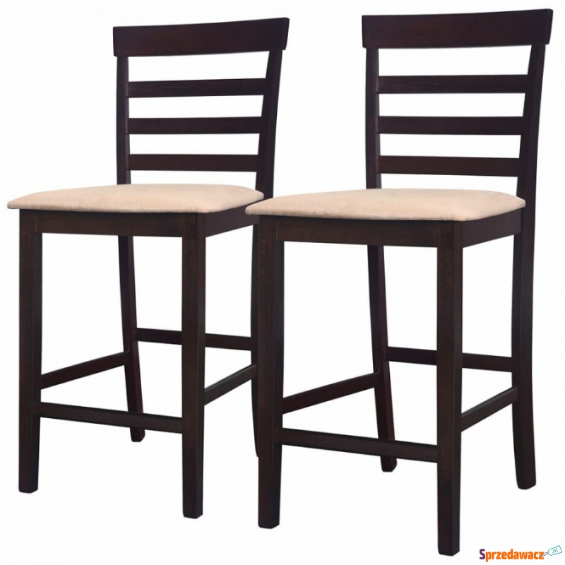 Krzesła do kuchni 2 szt. drewniane brązowo-beżowe - Krzesła kuchenne - Jawor
