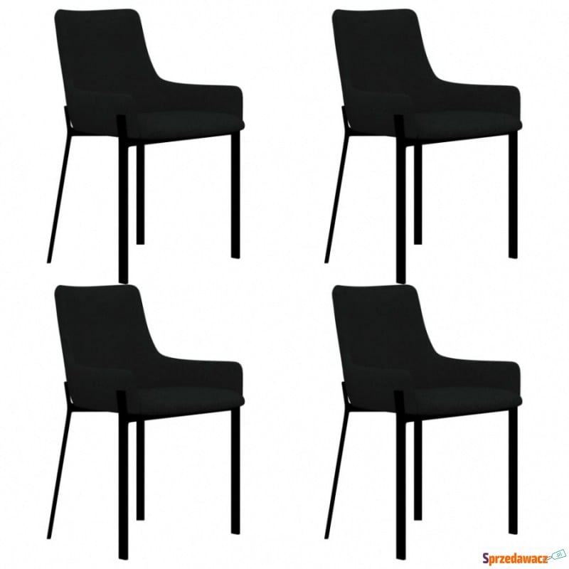 Krzesła do kuchni 4 szt. czarne tkanina - Krzesła kuchenne - Wodzisław Śląski