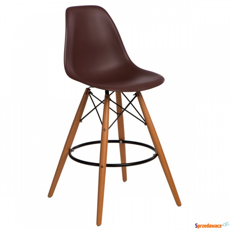 Krzesło barowe P016W PP D2 brązowe - Taborety, stołki, hokery - Borzestowo