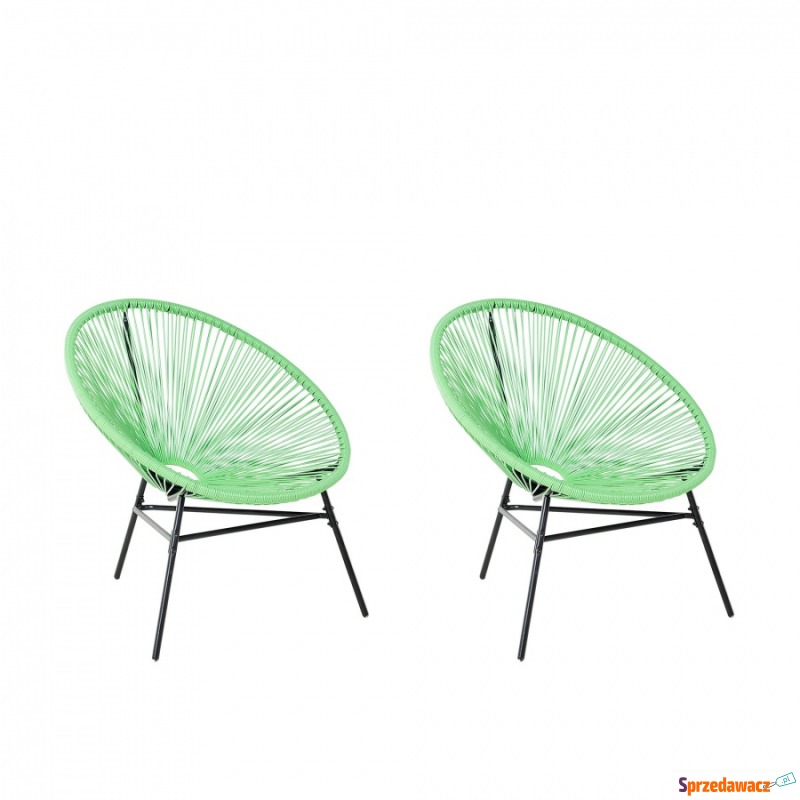 Zestaw 2 krzeseł rattanowych zielone Aprile BLmeble - Fotele, sofy ogrodowe - Gorzów Wielkopolski