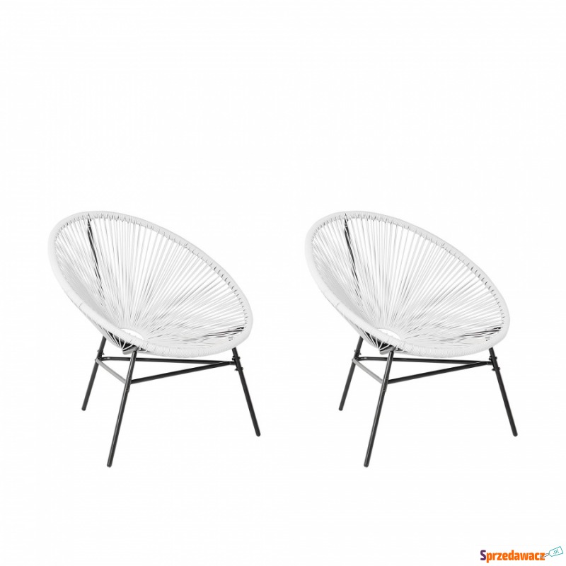 Zestaw 2 krzeseł rattanowych białe Aprile BLmeble - Fotele, sofy ogrodowe - Korytowo