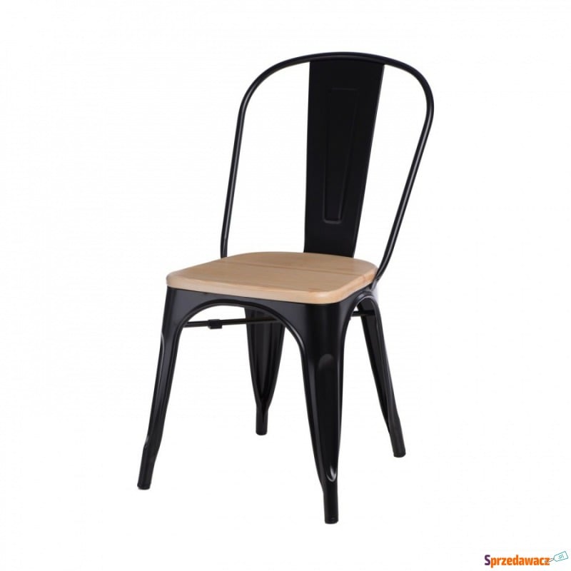 Krzesło Paris Wood D2 czarne/sosna naturalna - Krzesła do salonu i jadalni - Ruda Śląska