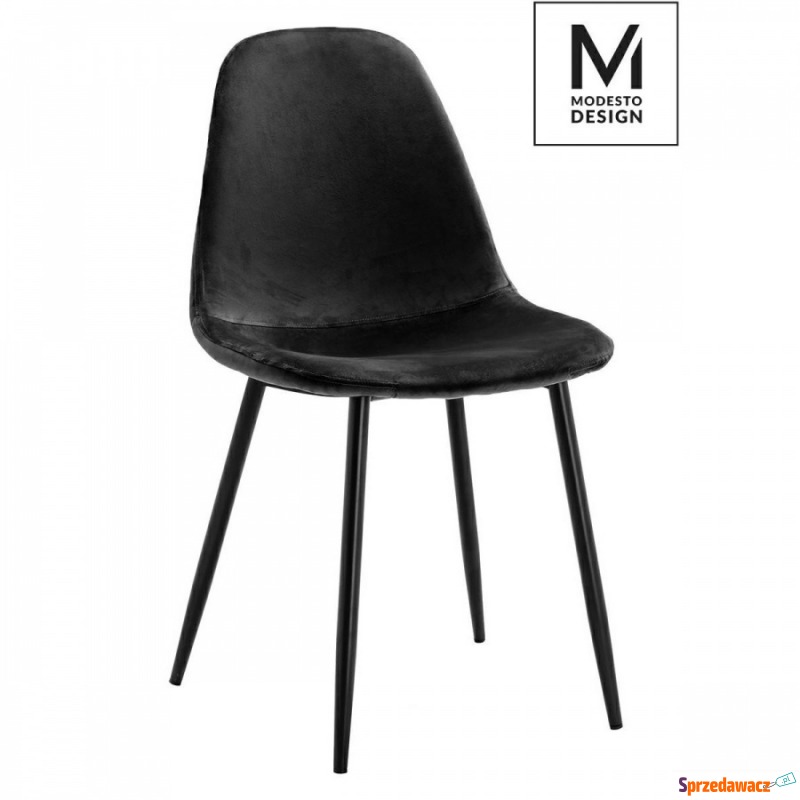 MODESTO krzesło LUCY czarne - welur, metal - Krzesła do salonu i jadalni - Czarne