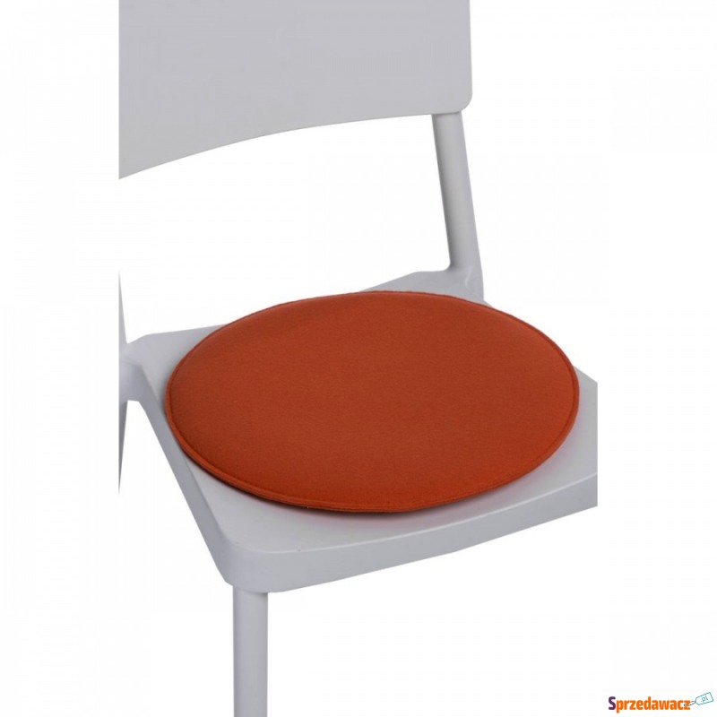 Poduszka na krzesło okrągła pomarańczowa - Poduszki - Mikołów