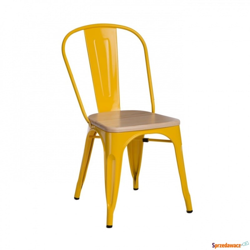 Krzesło Paris Wood D2 żółte/sosna naturalna - Krzesła do salonu i jadalni - Brodnica