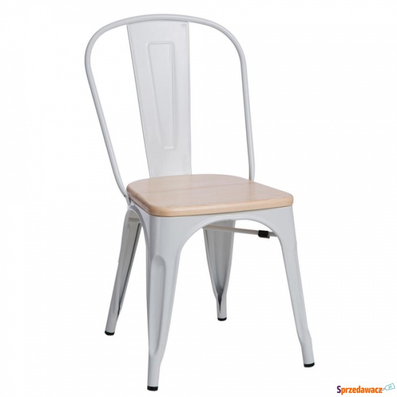 Krzesło Paris Wood D2 białe/sosna naturalna - Krzesła do salonu i jadalni - Tarnobrzeg